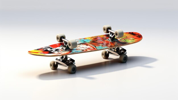 Photo displaying a 3d miniature skateboard