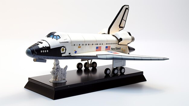 Photo displaying a 3d miniature space shuttle endeavour