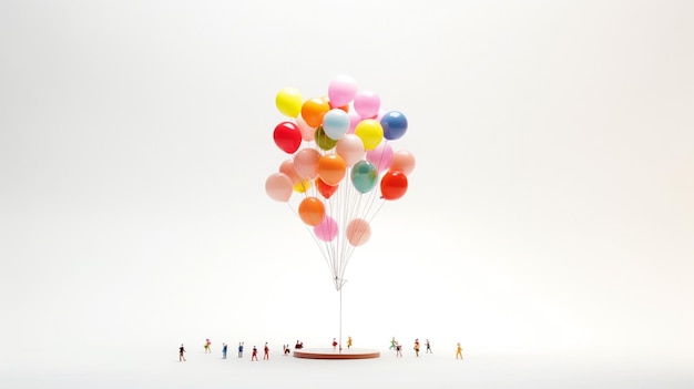 Foto mostra un palloncino 3d in miniatura legato