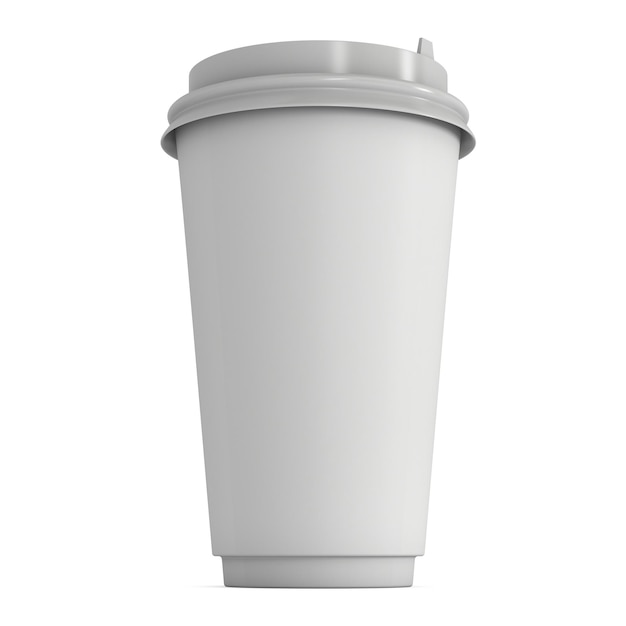 Disposable coffee cup Blank paper mug with plastic cap