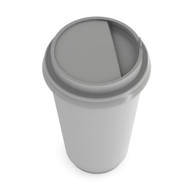 Disposable coffee cup Blank paper mug with plastic cap