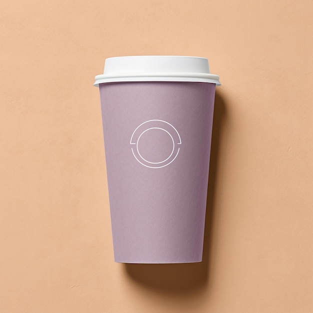 Photo disposable coffee cup with box for mockup