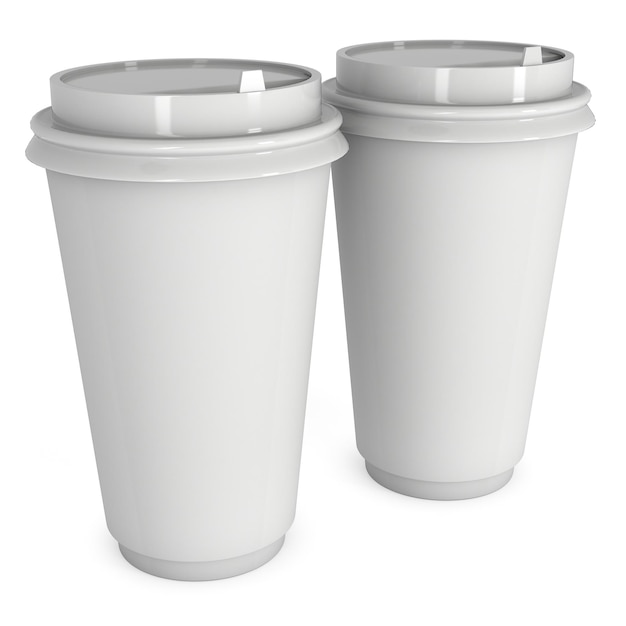 Disposable coffee cups Blank paper mug with plastic cap