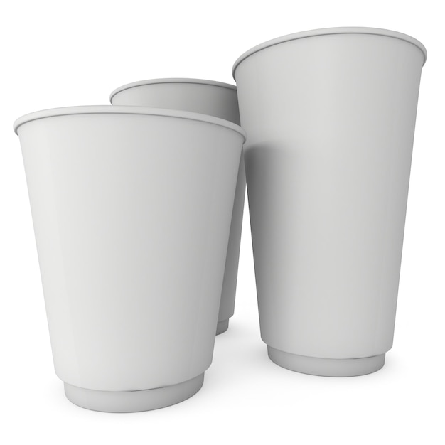 Photo disposable coffee cups blank paper mug