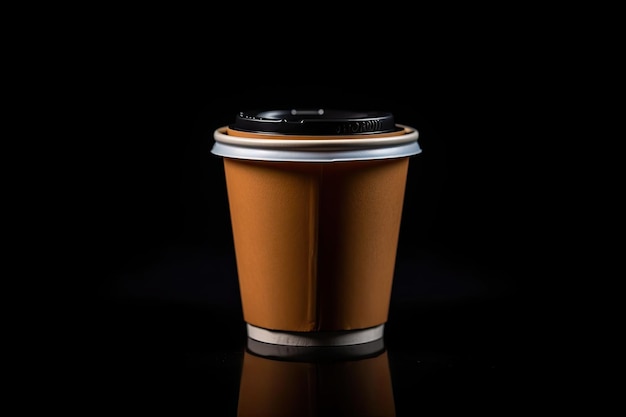 Disposable Coffee amp Tea Paper Cups On Balck Background