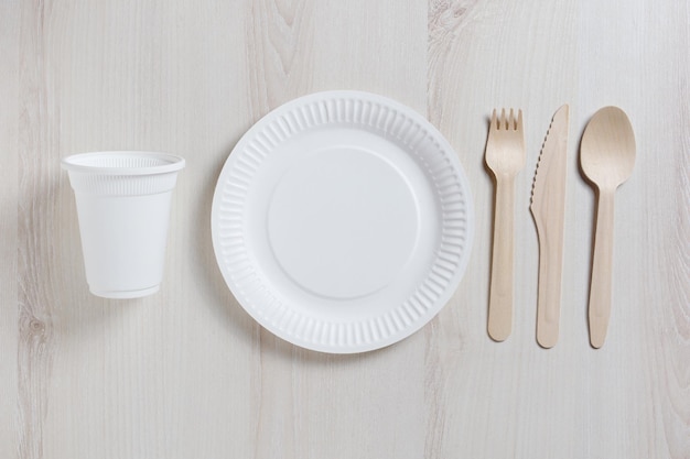 disposable dishes on table