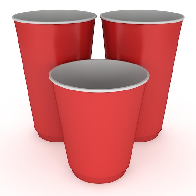 Disposable drink cups Red paper mug