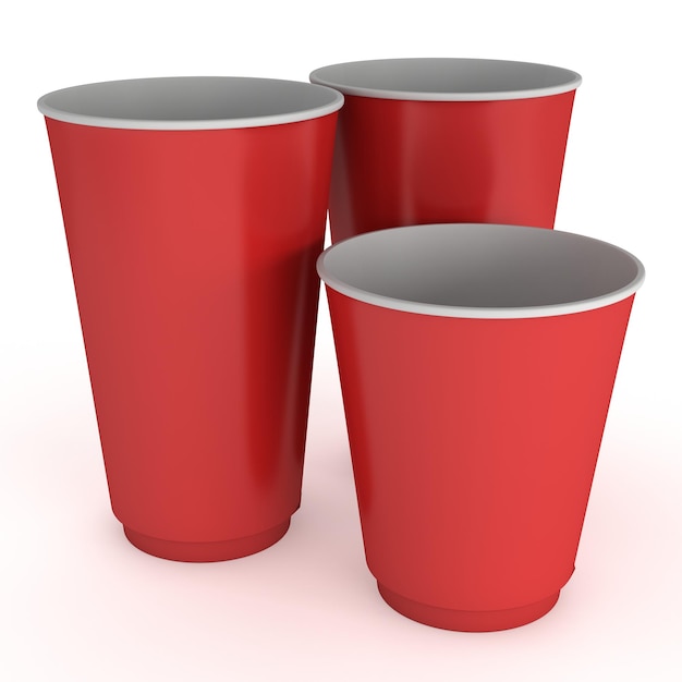 Disposable drink cups Red paper mug