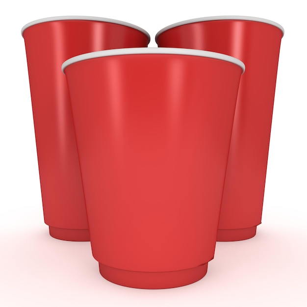 Disposable drink cups Red paper mug