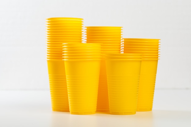 Disposable plastic glasses