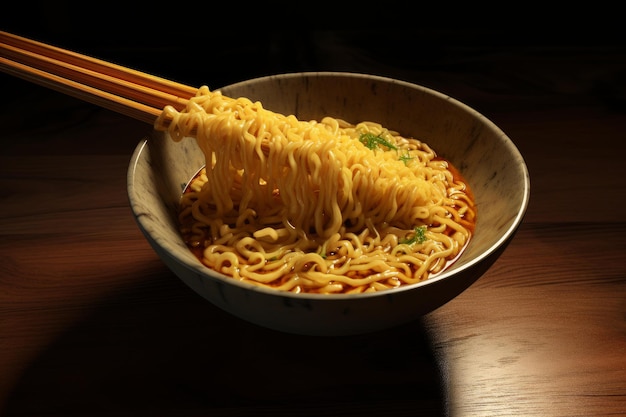 Photo disposable ramen bowl sticks generate ai