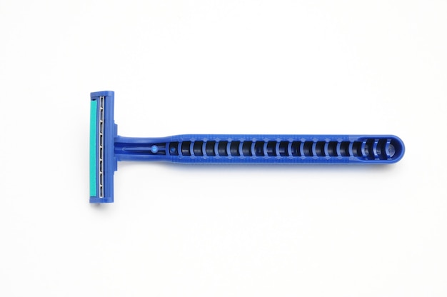 Disposable razor on an isolated white background