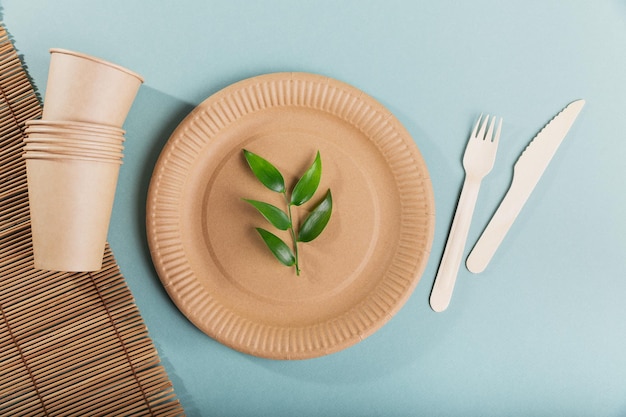 Photo disposable tableware from natural materials