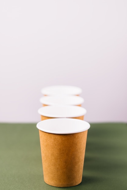 Disposable takeaway coffee cups