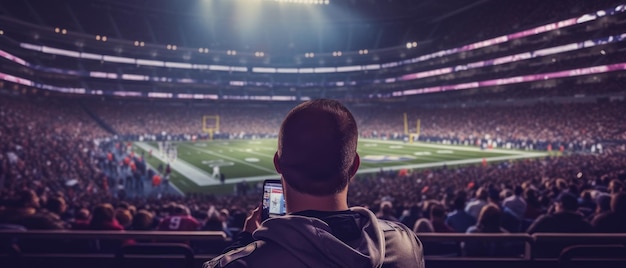 Distant view of stadium auditorium NFL stadium generative AI