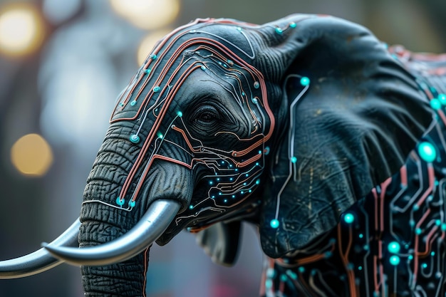 Distinctive Ai elephant head Generate Ai