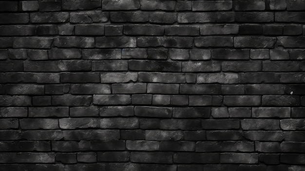 Photo distinctive black brick wall a unique vintage background texture with ample copy space