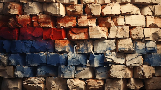 Фото Текстура гранжа бедствия флаг лаоса на кирпичной стене