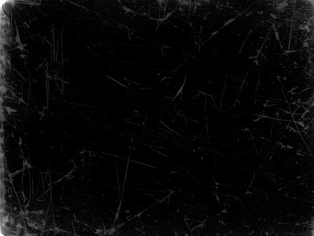 Distressed Black Scratched Texture with Old Film Effect Grunge Monochrome Background for Design