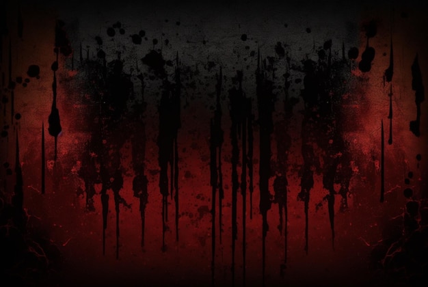 Distressed and Dirty Red and Black Background horror background generative ai