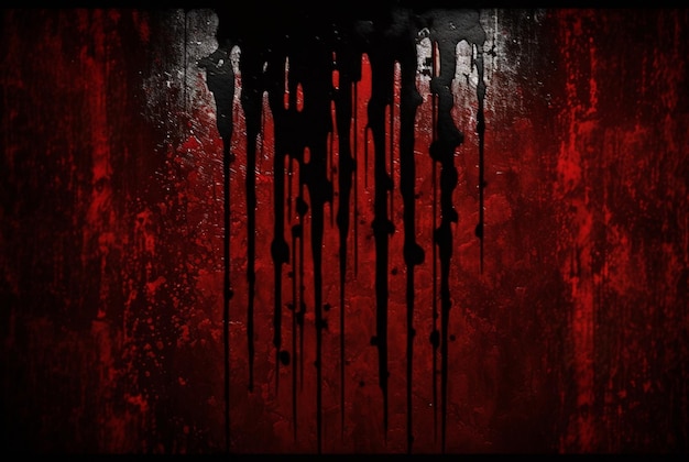 Distressed and Dirty Red and Black Background horror background generative ai