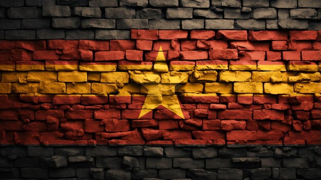 Distressed Grunge texture Flag of Angola on a brick wall