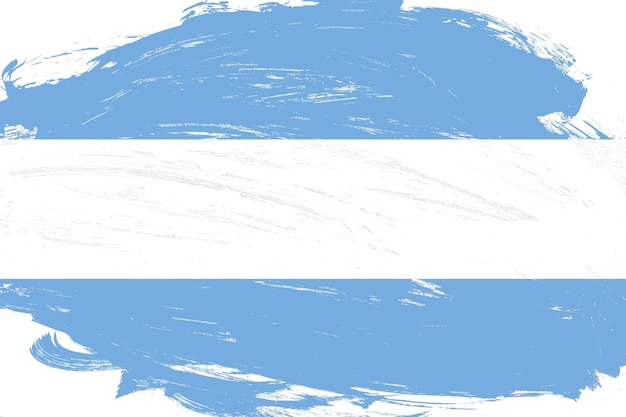 Distressed stroke brush painted argentina flag on white background