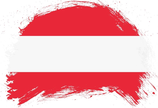 Distressed stroke brush painted flag of austria on white background