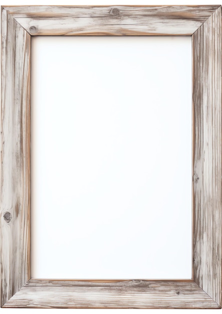 Distressed Wood Frame watercolor border on white background