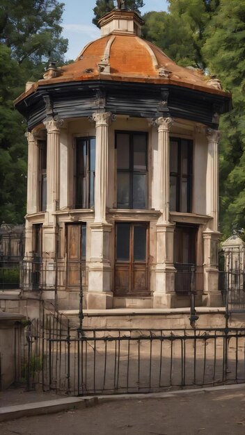 Disused guardhouse inside retiro park