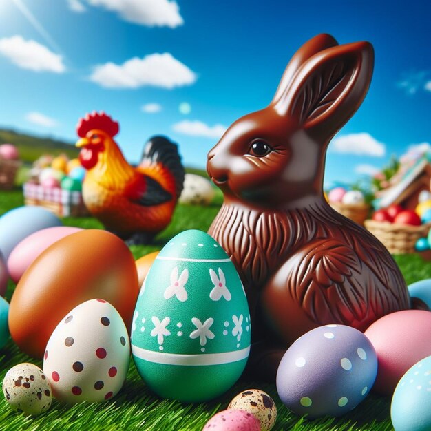 Foto dit 3d-ontwerp is gemaakt voor happy easter monday