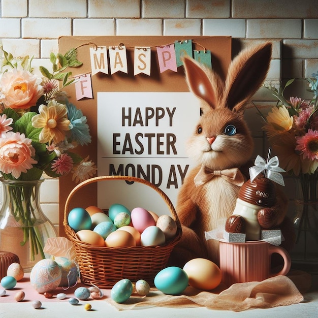 Dit 3D-ontwerp is gemaakt voor Happy Easter Monday