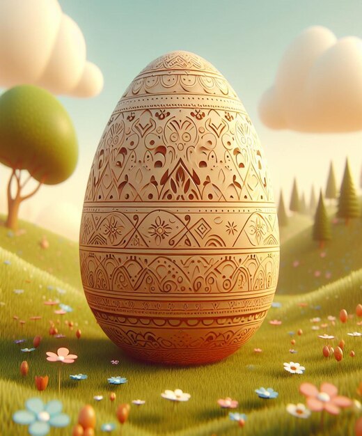 Foto dit 3d-ontwerp is gemaakt voor happy easter monday