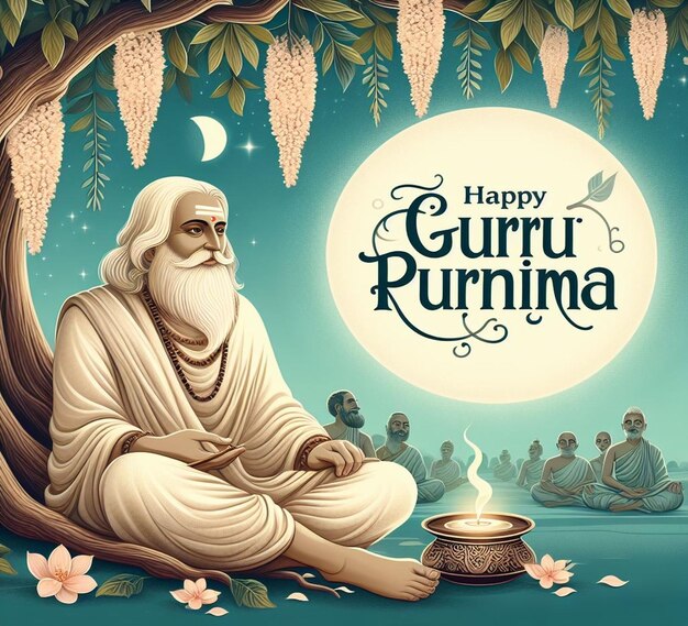 Foto dit aantrekkelijke mooie ontwerp is gemaakt voor happy guru purnima