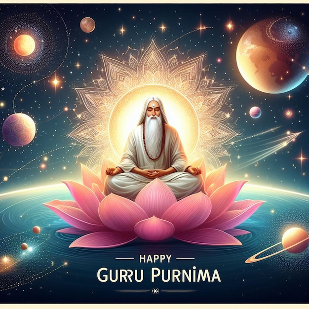 Foto dit aantrekkelijke mooie ontwerp is gemaakt voor happy guru purnima