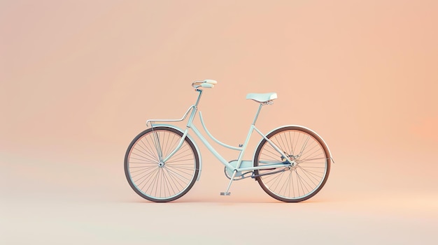 Dit is een 3D-weergave van een vintage fiets. Het is een eenvoudig, schoon en elegant ontwerp dat perfect zou zijn voor een ontspannen rit door de stad.