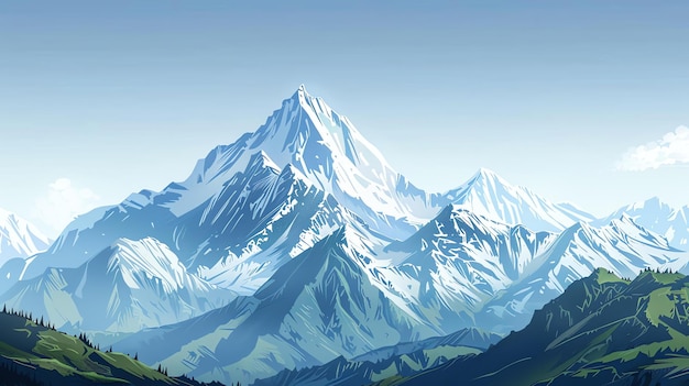 Dit is een prachtig landschap beeld van besneeuwde bergen de bergen zijn in de verte met een vallei op de voorgrond