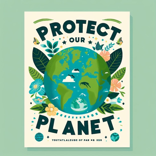 Dit ontwerp is gemaakt voor verschillende dagen zoals Earth Day World Environment Day