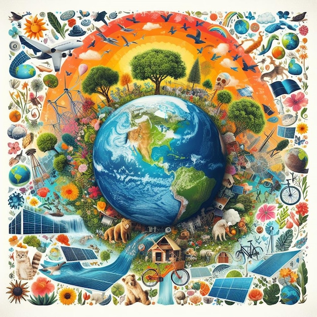 Dit ontwerp is gemaakt voor verschillende dagen zoals Earth Day World Environment Day