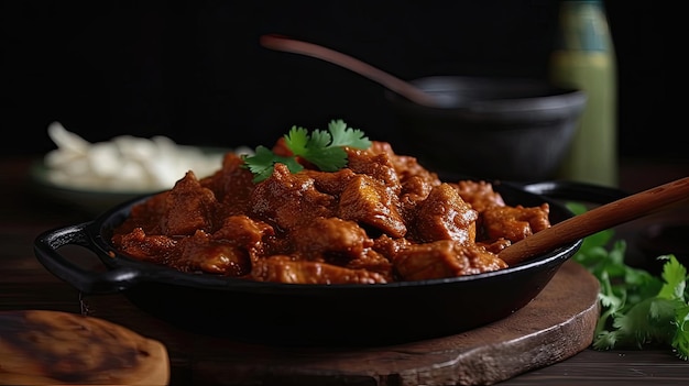 Dit pittige vindaloo-recept voor varkensvlees is de perfecte manier om je dinerroutine op te fleuren met sappige aromatische kruiden van varkensvlees en een pittige hete saus die je zeker zal bevredigen. Gegenereerd door AI