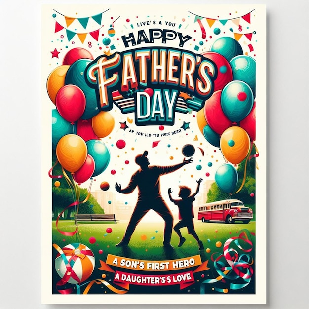 Foto dit prachtige ontwerp is gemaakt voor happy fathers day.