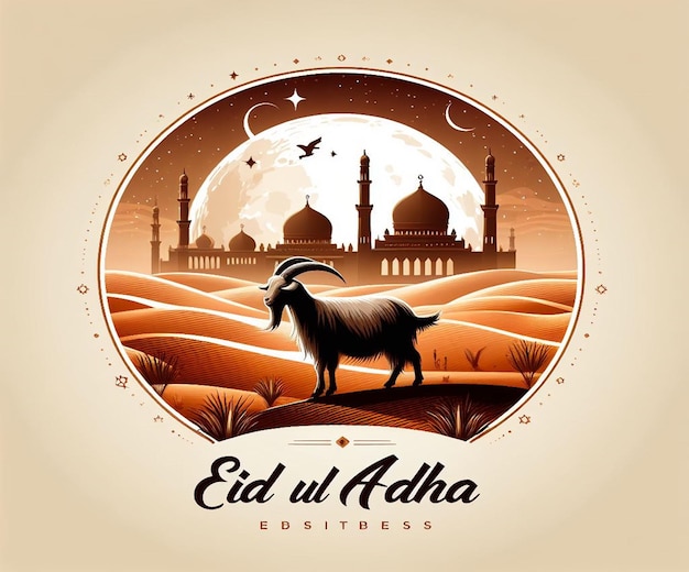 Foto dit prachtige ontwerp is gemaakt voor het islamitische mega-evenement eid ul adha.