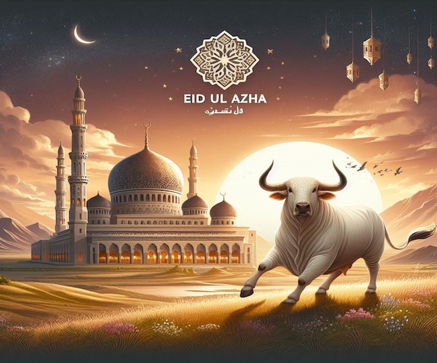 Foto dit prachtige ontwerp is gemaakt voor het islamitische mega-evenement eid ul adha.