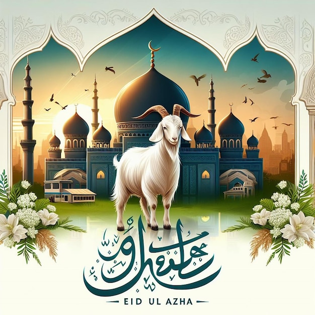 Foto dit prachtige ontwerp is gemaakt voor het islamitische mega-evenement eid ul adha.