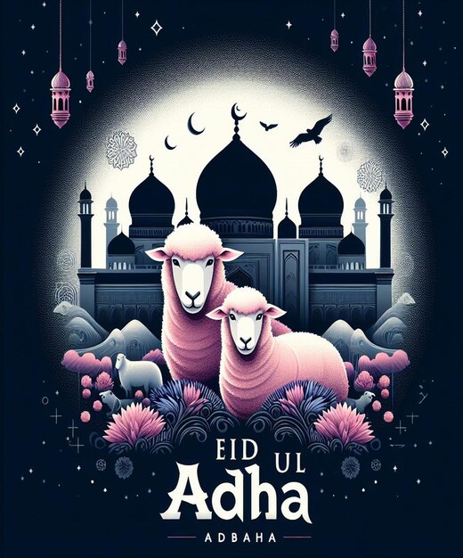 Foto dit prachtige ontwerp is gemaakt voor het islamitische mega-evenement eid ul adha.