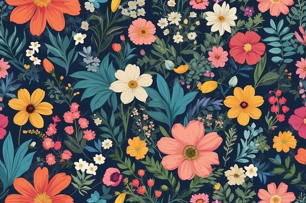Ditsy kleurrijke naadloze patroon bloemen achtergrond