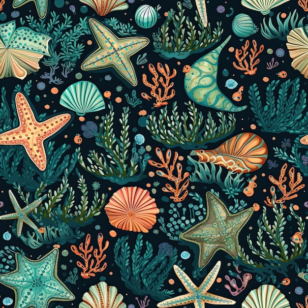 Dive into the beauty of the sea with patterns seamless pattern