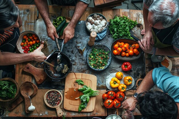 Photo dive into a culinary journey that transcends time generative ai