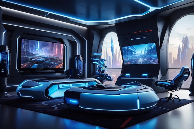 Dive into the Future with a Mesmerizing Glimpse of this Futuristic Gaming Room