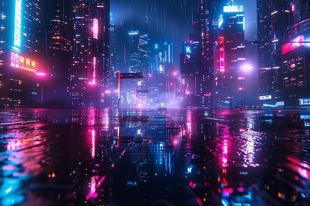 Photo dive into the futuristic allure of a cityscape abl generative ai